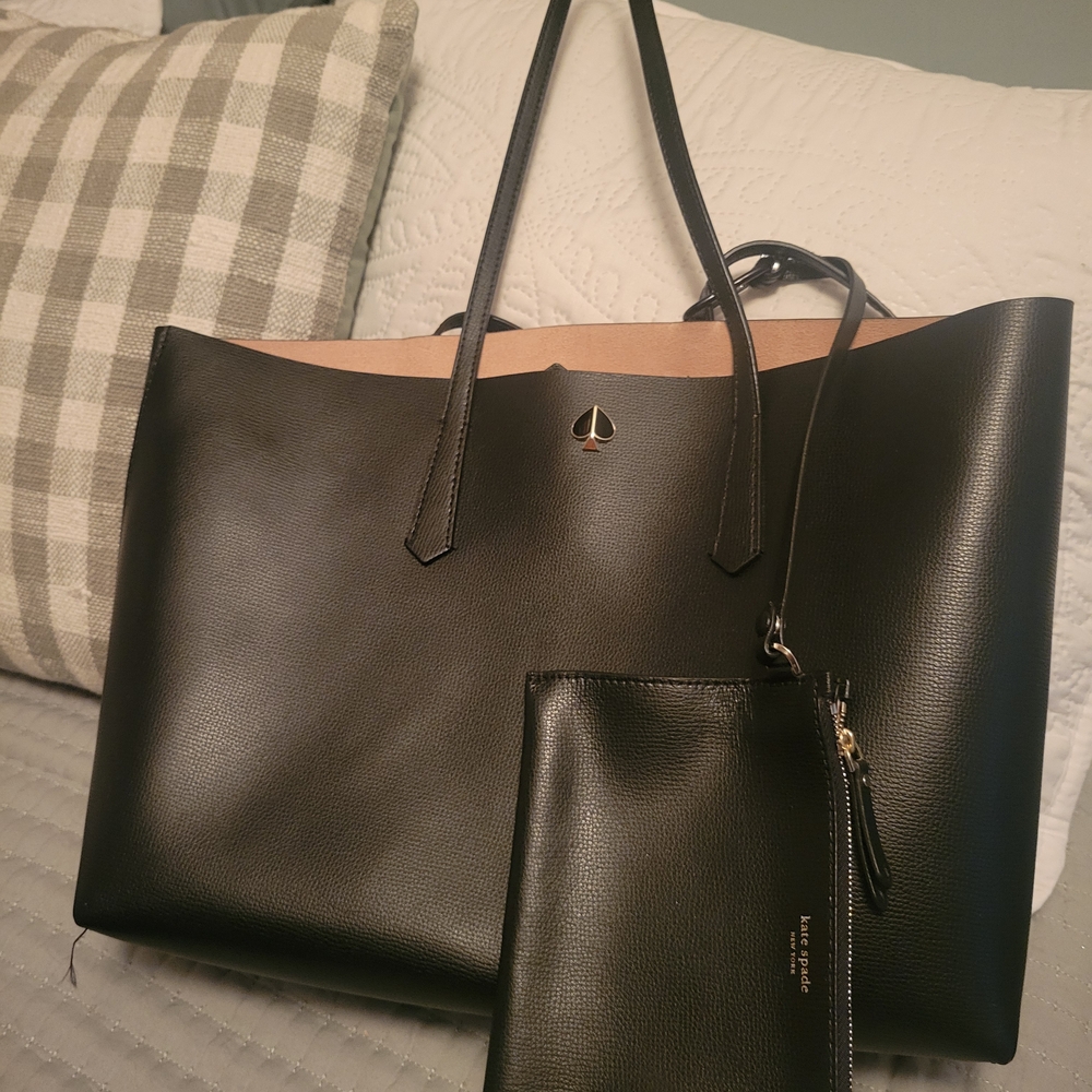 Kate Spade Black and Tan Leather Tote Bag